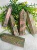 7-11cm Natural Crystal Wand Unakite Stone Quartz Point Plating Gemstone Tower Mineral Specimen Healing