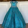 Little Miss Pageant Dress for Teens Juniors Toddlers 2021 Paillettes Pavone Abito per bambini Festa formale Perline Spaghetti Neck rosie Cust253A