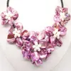 perle naturelle rose coquille perle 5 collier pendentif fleur 18 long252n