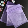 Purple Organza Gift Bag Wedding Favor Party Bags 9x12cm Ny eller andra färger2948
