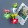 Koelkastmagneten Creatieve Magnetische Mini Keramische Vaas 3D Simulatie Bloem Ingemaakte Leuke Decoratieve Magneet 230721