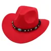 Cappello da cowboy occidentale con cintura turchese Cappellino panama in feltro con tesa curva rosa caldo Cappello fedora da cowgirl Cappello da sole genitore-figlio per adulti Bambini