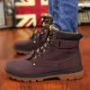 Boots Pu Leather Winter Boots Men Warm Snow Shoes Male High Top Classical Martin Boots Plush Veet Hiking Shoes for Walking Camping