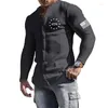 Camicie casual da uomo 2023 Colletto alla coreana Sala sportiva Camicia muscolare Street Manica lunga Bottone Moda semplice 1776 Bandiera americana