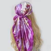 Bufandas Pañuelo cuadrado de seda Mujer Satén Chal Wrap Hijab Banda para el cabello para mujer Muñeca Pañuelo de lujo 90 90cm Echarpe 2023 Bandana