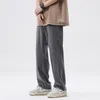 Men's Pants Casual Sportwear Full For Men 2023 Summer Male Fashion Solid Pockage Button Trousers Midi Wiast Wide Length Bottom