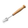 Cortador de pão curvo com cabo de madeira ferramentas de confeitaria 304 faca de corte de pão de aço inoxidável para massa faca de corte de baguete europeia 0722