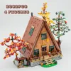 Action Toy Figures IN STOCK 2082pcs A Frame Cabin Fit 21338 Ideas Forest House Building Blocks City Street View Bricks For Kids Gift 230721