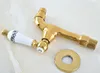 Bathroom Sink Faucets Golden Brass Single Hole Wall Mount Faucet Washing Machome Out Door Garden Cold Water Taps Dav151