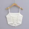 Tanks de femmes Summer White satin satin slim crop top cami fashion chic for women