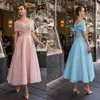 Party Dresses 2023 Wedding Guest Bridesmaid Robes Off the Shoudler Pink Backless Sexy A Line Prom Vestidos Con Tul Daily Ritual