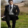 جديد مخصص مخصص رفيع النمط الصباحي العريس Tuxedos Peak Lapel Men's Suit Groomsman Man Wedding Prom Suitsjacket Pants3070