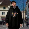 Mäns hoodies växer genom vad du blommar som en blomma mens amerikansk stil vintage toppar överdimensionerade man bomullströjor