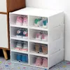 6st Transparent Shoe Box Storage Shoe Boxes Thickened Dustproare Shoes Organizer Box kan överlagras Combination Shoe Cabinet304G