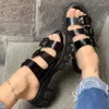 Sandals 2023 Type Slippers Women Wear Three-way Belt Buckle Thick Sole Round Head Large Fashion Candy Color Beach Shoes