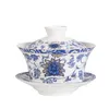 Ensembles De Vaisselle Grand 300 ML Bone China Gaiwan Théière En Céramique Tasse Avec Soucoupe Peint À La Main Bol À Thé Soupières Chinois Kung Fu Cérémonie Ensemble 230721