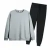 Hommes survêtements 2023 femmes blanc sport ensembles femme décontracté gris sweats à capuche pantalon dame rose solide hauts costumes pour automne printemps XKLW