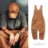 Herrbyxor jumpsuit rippade overall streetwear hip-hop byxor 2023 lös orange ungdom avslappnad