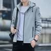 Men's Jackets 2023 Detachable Hat Autumn Thin Coat Solid For Men Korean Hood Casual Black Windbreaker Male