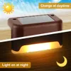 Buitentrap Solar Light Waterdicht Tuintraplamp Hek Pathway Yard Patio Garden Decor Gazon LED-verlichting Color Solar Deck Lights Panel Solar Garden Light Ground