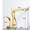 Basin Faucet Gold and White Bathroom Faucet Mixer Tap Brass Gold Wash basin Faucet Hot and Cold Sink Faucet New Modern