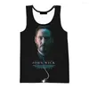 Erkek Tank Tops 2023 Filmler John Wick 3d Erkekler Kolsuz Gömlek Bahar Harajuku Kişilik Sokak Giyseni Büyük Boy Tees