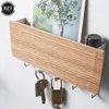 Hooks Rails Key Hanger Wooden Vintage Wall Hook Space Saving Easy Install Household Hallway Bedroom Door Back Storage Rack Decorative Room 230721