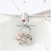 Charms 925 Sterling Sier Queen Heart Crown DIY Pärlor för original Pandora Charm Armband Wome Drop Leverans smycken Fynd Componen DHPWS