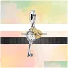 Charms 925 Sterling Sier Key Series Pendant Fashion Hollow Beads Suitable For Primitive Pandora Charm Bracelets Diy Female European Dhhbx