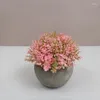 Fleurs décoratives plante artificielle en pot en plastique boule d'herbe haute Imitation fausse fleur bonsaï chambre décoration succulente vert