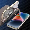 Gehäuse für iPhone 15 14 13 12 Pro Max Plus Hülle 360 Vollbild-Kameraschutz Metall drehen Kickstand Autohalter Lademagnethüllen