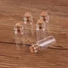 Storlek 10 28 5mm 1 ml mini Transparent glas som önskar flaskor Tiny burkar injektionsflaskor med korkstopp 100 st214b