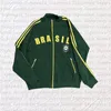 Мужские толстовки толстовок на молнии с капюшоном винтаж -мусорная куртка Y2K Эстетическая ретро -пять звезд бразильской зеленой толстовки Письма.