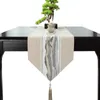 Bordslöpare kinesisk stil med fast linne bomull täcker vattentätt spår bröllop dekoration bordduk för 230721