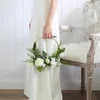 Wedding Flowers SESTHFAR Arrival Bridal Hoop Bouquet Rose Artificial Flower Wreath Wall Hanging Decoration Hand330P