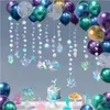Cushion Blue Purple Clear Bubbles Circle Garlands under the Sea Themed Party Decor Starfish Jellyfish Hanging Mermaid Birthday Supplies