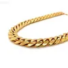 Anpassade italienska 10k gula guldkedjor Real Yellow Gold Miami Cuban Link Franco Solid Gold Chains med certifikat