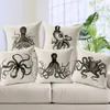 Inktvis Octopus Kussenhoes Eenvoudige Dikke Katoen Linnen Sofa Kussensloop Scandinavië Vierkante Sierkussen Gevallen voor Slaapkamer 45cm 45c284P