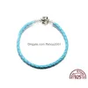 أساور سحر 2023 925 نقي Sier Summer Style Red Leather Rope Bracelet مناسب لـ Pandora Diy الأزياء Jewel Dh6wi