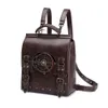 School Bags Retro Steampunk Backpack Vintage Industrial Style Gothic Medieval Women Leather Vikings Laptop Bag Satchel Pirate Briefcase 230721
