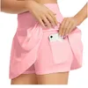 Короткая юбка Lu Top Qualition Женская быстро сухая теннисная юбка для фитнес -тренировок Внешние плиссированные юбки фитнес