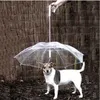 Cool Pet Supplies Useful Transparent PE Pet Umbrella Small Dog Umbrella Rain Gear with Dog Leads Keeps Pet Dry Comfortable in Rain220M