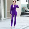 Calça Feminina de Duas Peças The Net Vermelho Roxo Terno Feminino Outono 2023 Estilo Temperamento Redução de Idade Pequena Fragrância Oceano Atmosfera