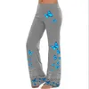 Aktive Hosen Casual Schmetterling Print Strass Yoga Flare Leggings Frauen Spitze Hohl Breite Bein Sport Leggins