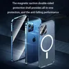 الحالة المغناطيسية المعدنية المضادة للبلايا لـ iPhone 15 14 13 12 11 Pro Max بالإضافة إلى حماية العدسة مزدوجة القفل الزجاجي الصد