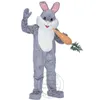Halloween Gray Rabbit Mascot Costumes Cartoon Character Outfit Suit Xmas Outdoor Party Outfit Adult Size Promotional Advertising Clothings