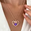 Bling Zwölf bunte Geburtsstein-Liebes-Herz-Unendlichkeits-Halskette mit Diamanten, Rose, Geschenk für die beste Freundin, Valentinstagsgeschenke, Roségold-Kubikzirkonia-Schmuck für Frauen