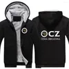 Moletons Masculinos Personalizados Ceska Zbrojovka Winter Hoodie CZ Hip Hop Sweatshirts Raglan Streetwear Fashion Impresso Casaco Grosso Roupas Quentes