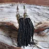 Baumelnde Ohrringe, ethnischer Schmuck, antike Glasperlen, Statement-Anhänger mit langen Quasten, baumelnde Damen-Strand-Boho-Party-Geschenke