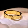 Rose Gold Stainless Steel Crystal wedding ring Woman Jewelry Love Rings Men Promise Rings For Female Women Gift Engagement With bag new